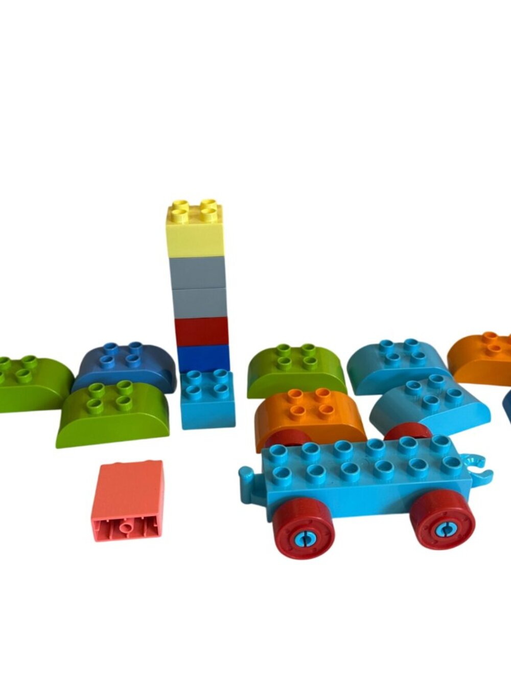LEGO Duplo Large Lot of Bricks Blocks Pieces Slopes Train Car 2x2 Building Toys
